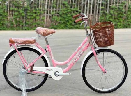xe đạp giá rẻ cho học sinh nữ mini speed màu hồng
